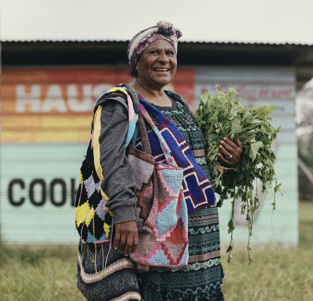 Among Equals artisan weavers, photographed in Goroka, Papua New Guinea. Photo by Hannah Scott-Stevenson.