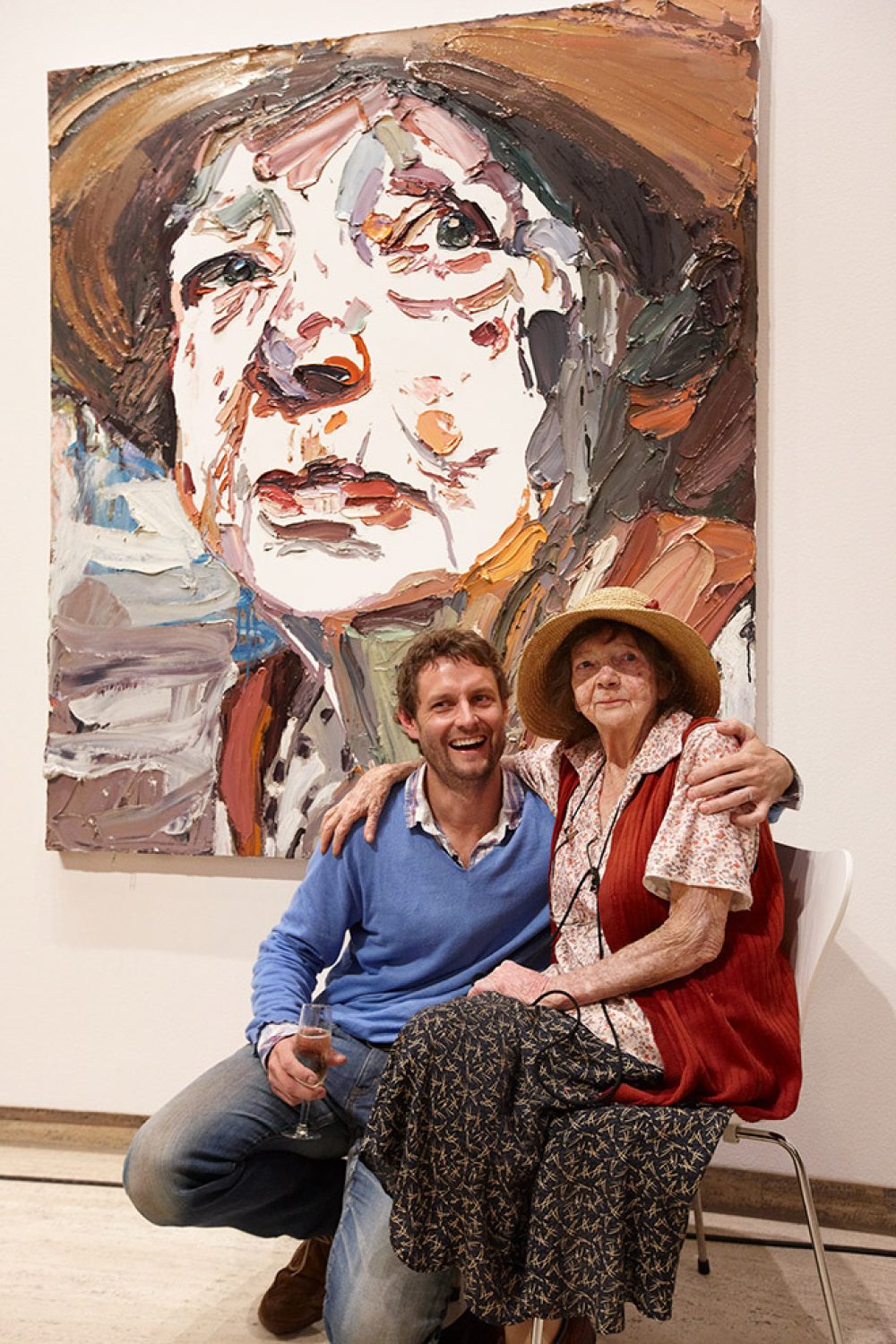 Ben Quilty and Margaret Olley in front of Ben Quilty's 2011 Archibald Prize-winning work, Art Gallery of New South Wales. Image © Art Gallery of New South Wales